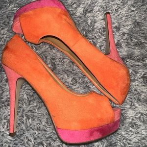 Orange/pink size 7.5 women heels